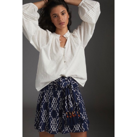 NWT ANTHROPOLOGIE RIMBAUD TIE-WAIST MINI SKIRT - Picture 4 of 8